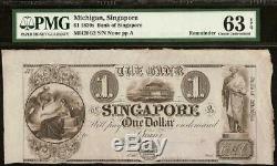 Unc 1 $ 1830. Banque Dollar De Singapour Note Devises Grand Billets Pmg 63 Epq