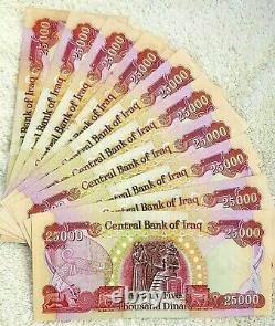 Unc 1/4 Million 10 X 25000 Nouveau 2003 Iraq Dinar Billets De Banque 250000 Iqd Monnaie