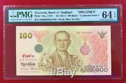 Unc Exemple Banknote Thaïlande Siam Rare Roi Rama IX Baht Monnaie Type De Précieux