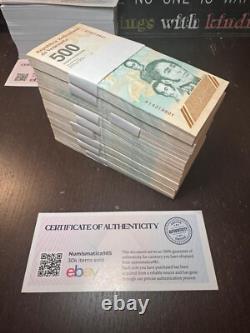 VENEZUELA 500 NUMÉRIQUES 2023 UNC x 50 NOUVEAUX 500? Millions de Bolívares COA Inclus