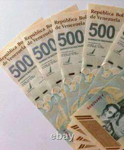 VENEZUELA 500 NUMÉRIQUES 2023 UNC x 50 NOUVEAUX 500? Millions de Bolívares COA Inclus