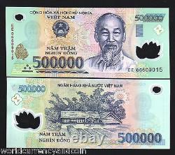 VIETNAM 500000 DONG 2009 POLYMÈRE P-124 x 1 Pce UNC Monnaie 500 000 VND Billet