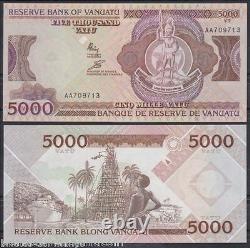 Vanuatu 5000 Vatu P7 1993 Navire Unc Aa Prefix Pacifique Monnaie Argent Bill Note