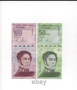 Venezuela 100 et 50 Bolivars Million de devises numériques 2021 utilisées