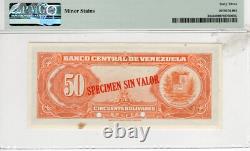 Venezuela 50 bolivars spécimen P-33s American Bank Note Co PMG Choice UNC 63