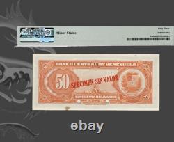 Venezuela 50 bolivars spécimen P-33s American Bank Note Co PMG Choice UNC 63