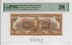 Venezuela, Banque Centrale 100 Bolivars 24/07/1956 G6 Pick #34c À propos de UNC 58 PMG