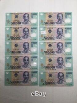 Vietnam Currency Banknote, Unc, 10 X 500 000 = 5 000 000, Livraison Gratuite, (v658)