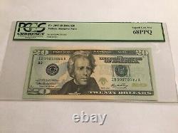 Vintage Pcgs 68 Ppq 1 $ New York 2006 Réserve Fédérale Note Vingt-dollars Unc