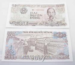 X 2000 Dong 1000 Vietnam Banknote Billets Unc Asie Monnaie Collection