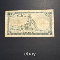 Zambie 1 Livre 1964 P-2a Billet de Banque Émission Précoce Monnaie Avant Kwacha UNC