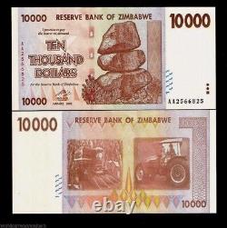 Zimbabwe 10000 DOLLARS P-72 2008 PMG 64 UNC Note de monnaie mondiale zimbabwéenne