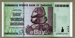 Zimbabwe 100 50 20 10 Trillions De Dollars 2008 Série Complète Factures De Change Unc