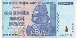 Zimbabwe 100 Billions De Dollars, Série Aa / 2008, P-91, Unc, Monnaie De Billet