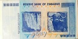 Zimbabwe 100 Trillion Aa 2008 P91 & 1 Dollar Aa 2007 P65 Factures En Devises De L'unc