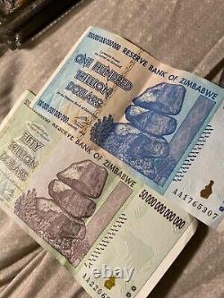 Zimbabwe 100 Trillion Dollar -AA 2008 P91 billet de banque UNC consécutif 1 note