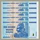 Zimbabwe 100 Trillion Dollars X 5 Pcs Aa 2008 P91 Factures Monétaires Consécutives Unc