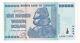 Zimbabwe 100 Trillions De Dollars Série 2008 Aa P-91 Devise Initiale Des Billets Unc