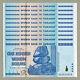 Zimbabwe 100 Trillions De Dollars X 10 Pièces Aa 2008 P91 Factures De Monnaie Unc Consécutives