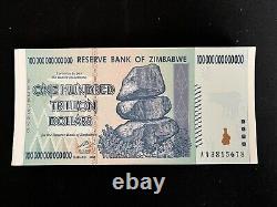 Zimbabwe 100 billions de dollars 2008 AA P-91 Billet de banque neuf UNC Zim Currency