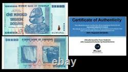 Zimbabwe 100 billions de dollars 2008 AA P-91 Billet de banque neuf UNC Zim Currency avec COA