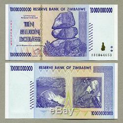 Zimbabwe 10 Milliards De Dollars X 25 Pcs 2008 P85 Consécutifs De Billets De Banque Unc