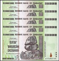 Zimbabwe 50 Billions de Dollars, 2008, AA, P-90, UNC X 5 PCS