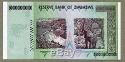 Zimbabwe 50 Trillions De Dollars X 5 Pcs Aa 2008 P90 Factures De Change Unc Consécutives