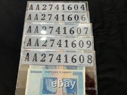 Zimbabwe Billet de 50 et 100 Trillions de Dollars Banque Monnaie UNC Currency COA