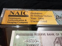 Zimbabwe Billet de 50 et 100 Trillions de Dollars Banque Monnaie UNC Currency COA