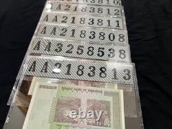 Zimbabwe Billet de 50 et 100 Trillions de Dollars Banque Monnaie UNC Currency COA